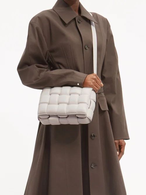 Cassette Intrecciato-leather Cross-body Bag - Womens - White