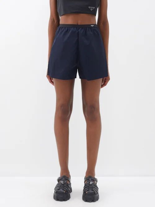 Re-nylon Logo-print Shorts - Womens - Navy