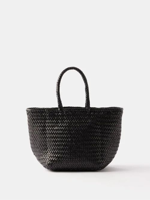 Grace Small Woven-leather Basket Bag - Womens - Black