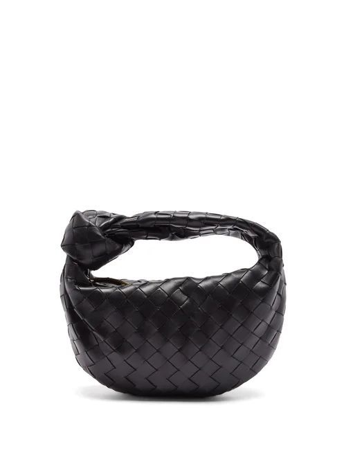 Jodie Mini Intrecciato-leather Clutch Bag - Womens - Black