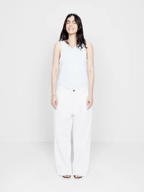 Gait Organic-cotton Super Wide-leg Jeans - Womens - White