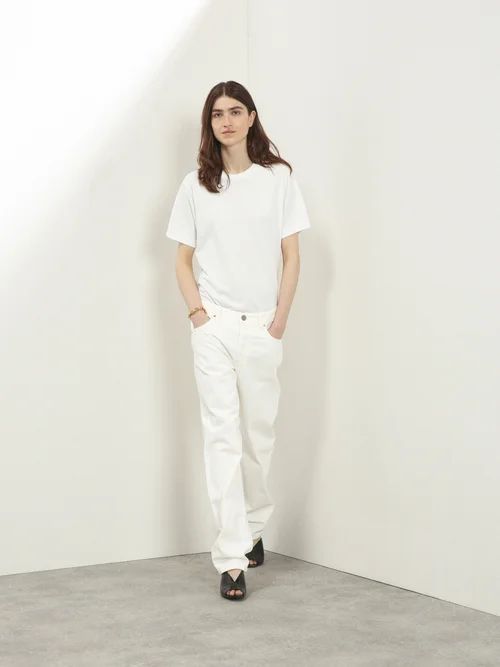 Opa Organic-cotton Baggy Boyfriend Jeans - Womens - White