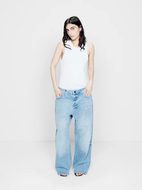 Gait Organic-cotton Blend Super Wide-leg Jeans - Womens - Light Blue