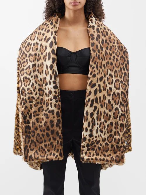 Leopard-print Faux-fur Coat - Womens - Leopard