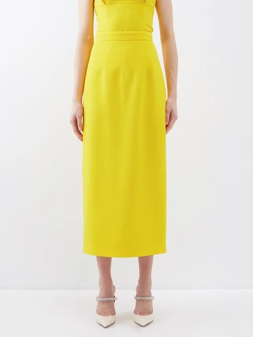 Loreleli Crepe Pencil Skirt - Womens - Yellow