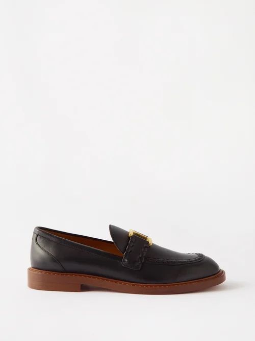 Marcie Leather Loafers - Womens - Black