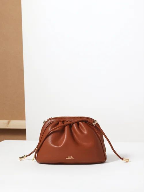 Ninon Small Faux-leather Clutch Bag - Womens - Tan