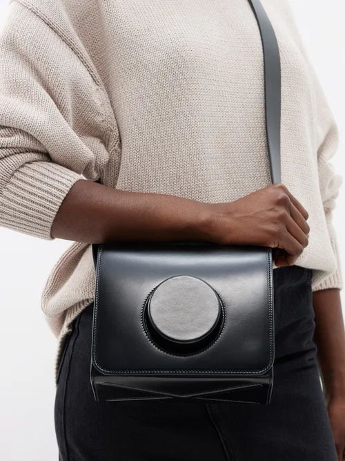 Camera Small Leather Cross-body Bag - Womens - Black