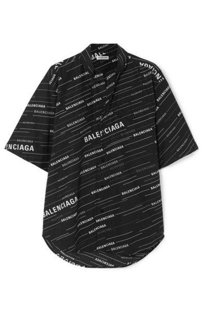 Balenciaga - Oversized Printed Cotton-poplin Shirt - Black
