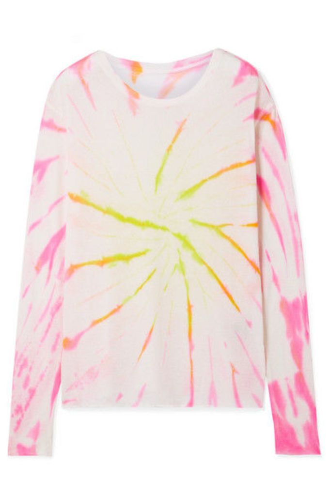 The Elder Statesman - Cyclone Tie-dyed Cashmere And Silk-blend Sweater - Pink