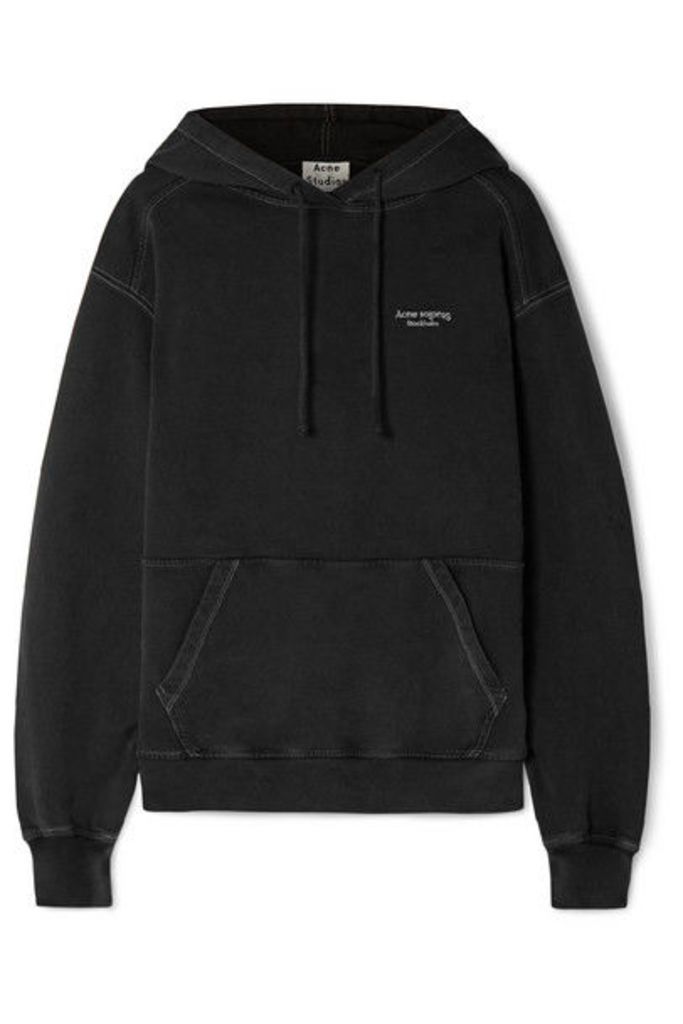 Acne Studios - Weny Embroidered Cotton-jersey Hoodie - Black