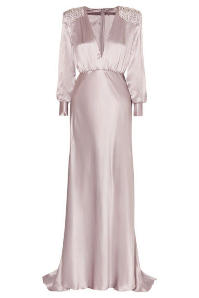 Alessandra Rich - Crystal-embellished Silk-satin Gown - Lavender