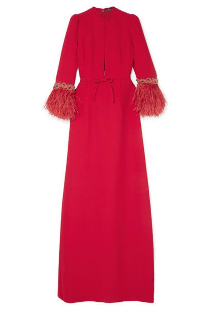 Andrew Gn - Embellished Cady Gown - Red
