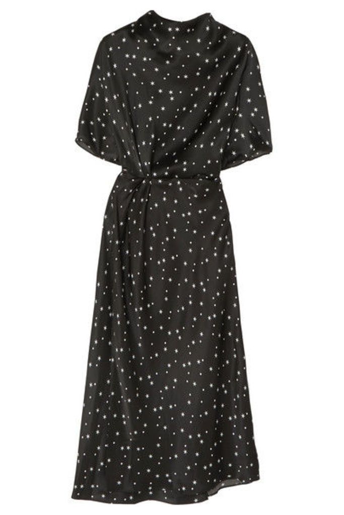 Stine Goya - + Net Sustain Rhode Printed Organic Silk-satin Midi Dress - Black