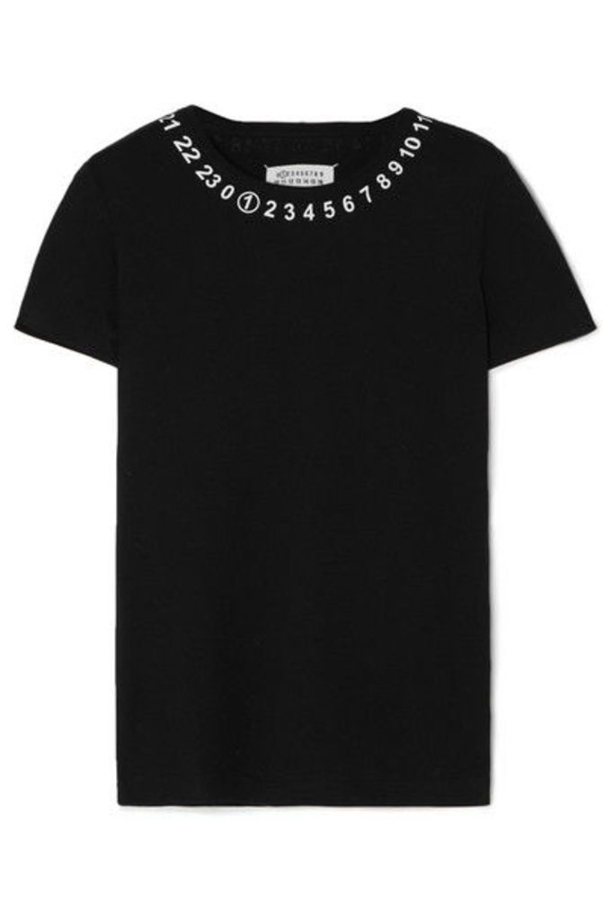 Maison Margiela - Printed Cotton-jersey T-shirt - Black