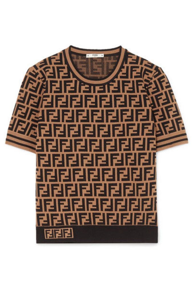 Fendi - Intarsia-knit Sweater - Brown