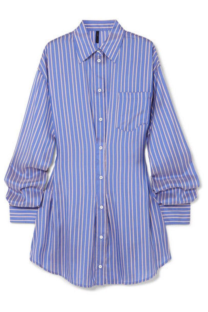 Unravel Project - Striped Silk Shirt Dress - Blue