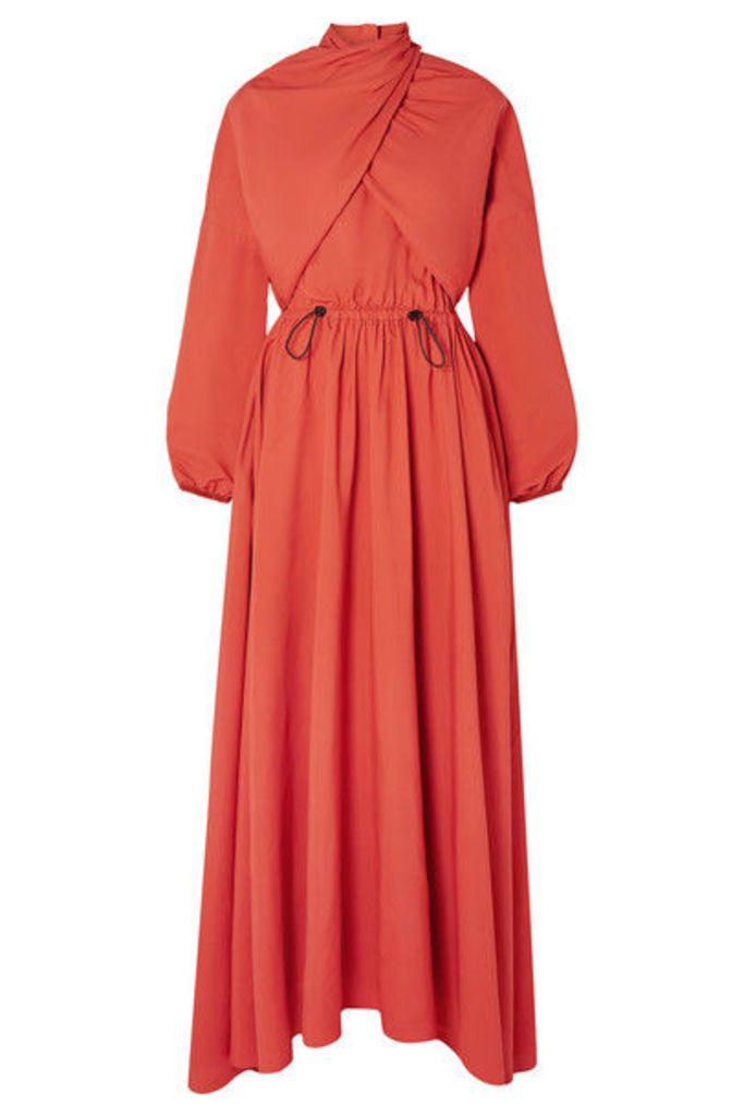 KENZO - Draped Twill Maxi Dress - Orange