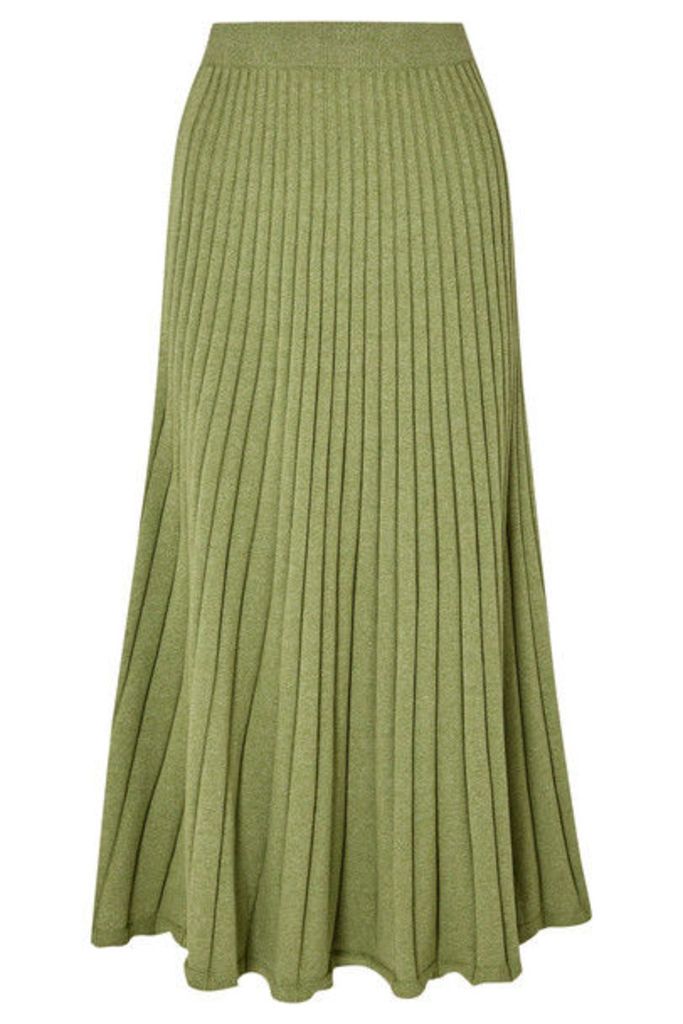 ANNA QUAN - Cleo Ribbed Cotton Midi Skirt - Green