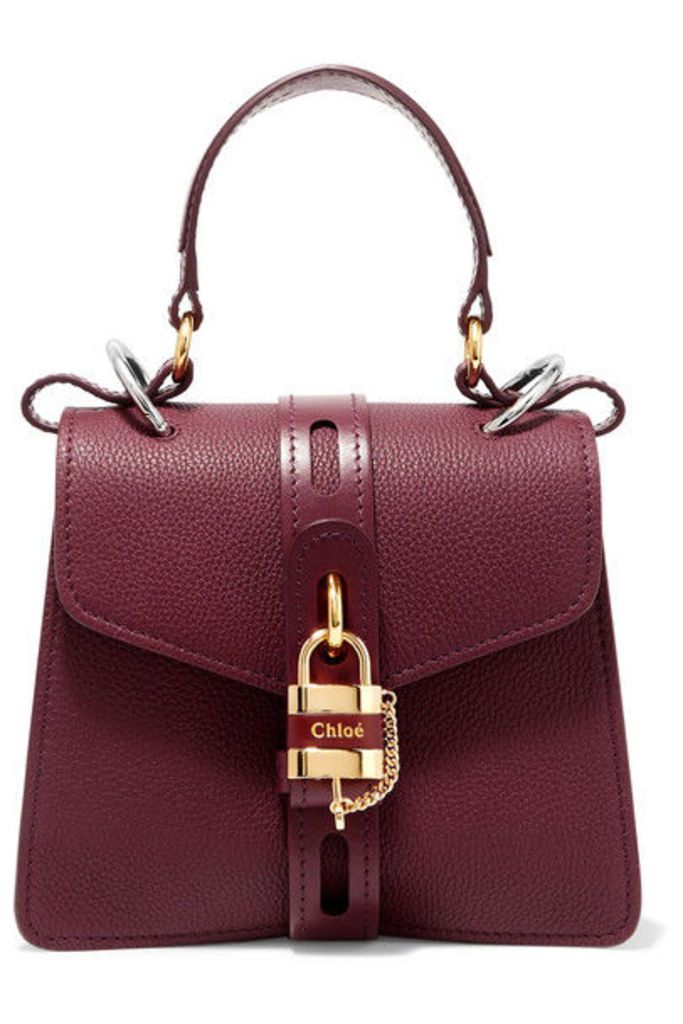 Chloé - Aby Small Textured And Smooth Leather Tote - Burgundy