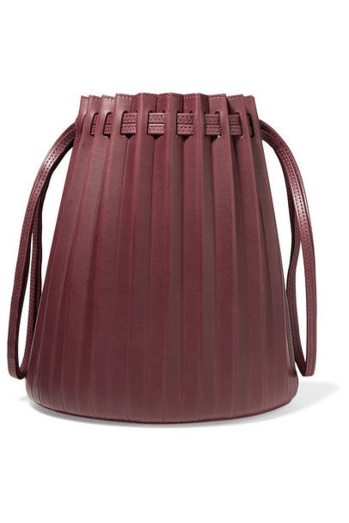 Mansur Gavriel - Pleated Leather Bucket Bag - Burgundy