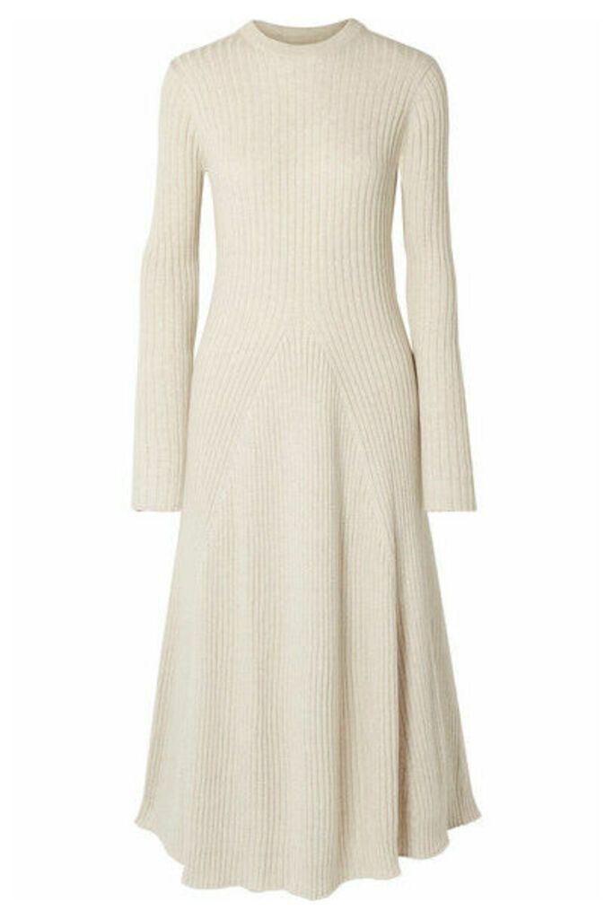 ANNA QUAN - Astrid Ribbed Cotton Midi Dress - Off-white