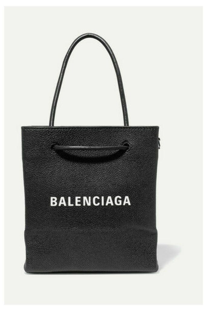 Balenciaga - Xxs Printed Textured-leather Tote - Black