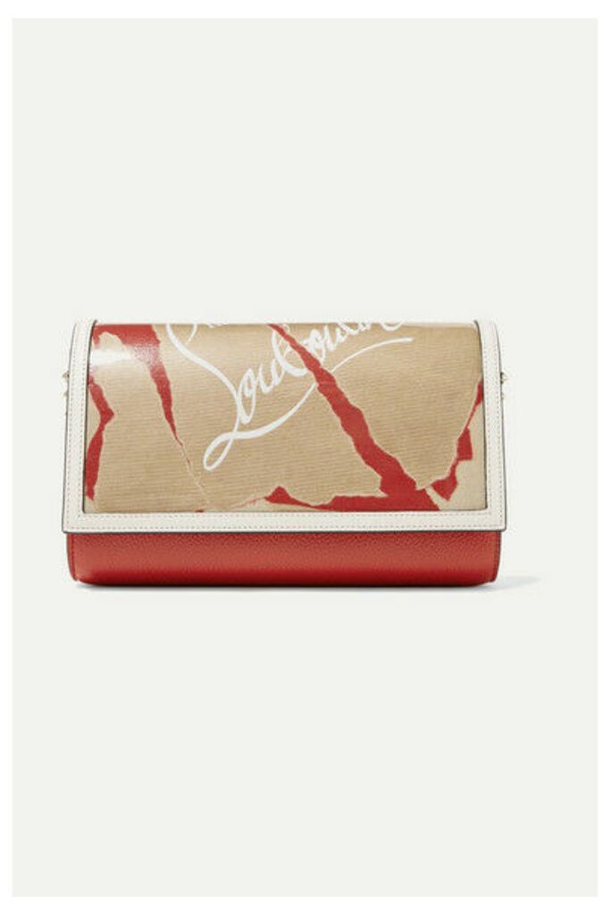 Christian Louboutin - Paloma Kraft Spiked Printed Textured-leather And Pvc Clutch - one size