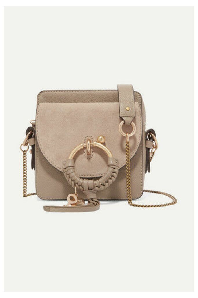 See By Chloé - Square Textured-leather And Suede Shoulder Bag - Gray