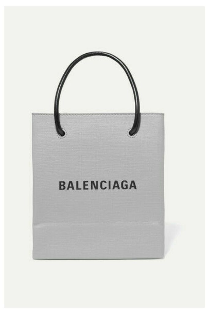 Balenciaga - Xxs Printed Textured-leather Tote - Gray