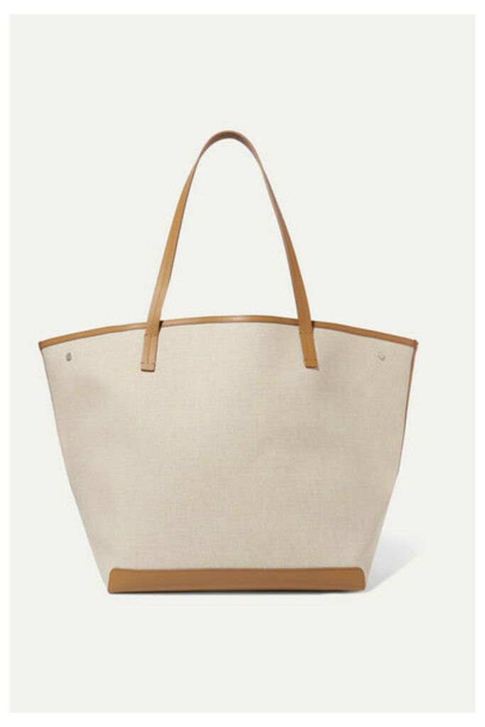 The Row - Park Xl Leather-trimmed Canvas Tote - Beige