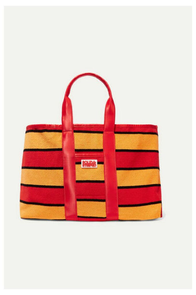 Solid & Striped - The Thea Reversible Shell And Striped Cotton-blend Terry Tote - Red