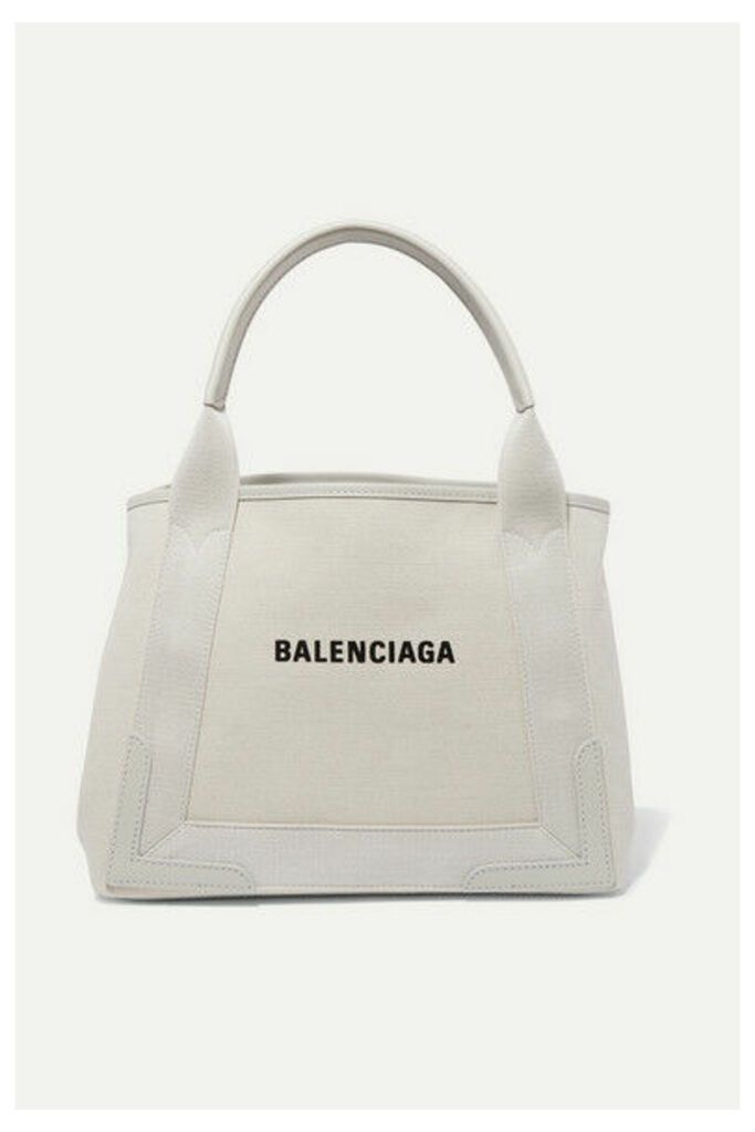 Balenciaga - Cabas Small Leather-trimmed Canvas Tote - Beige