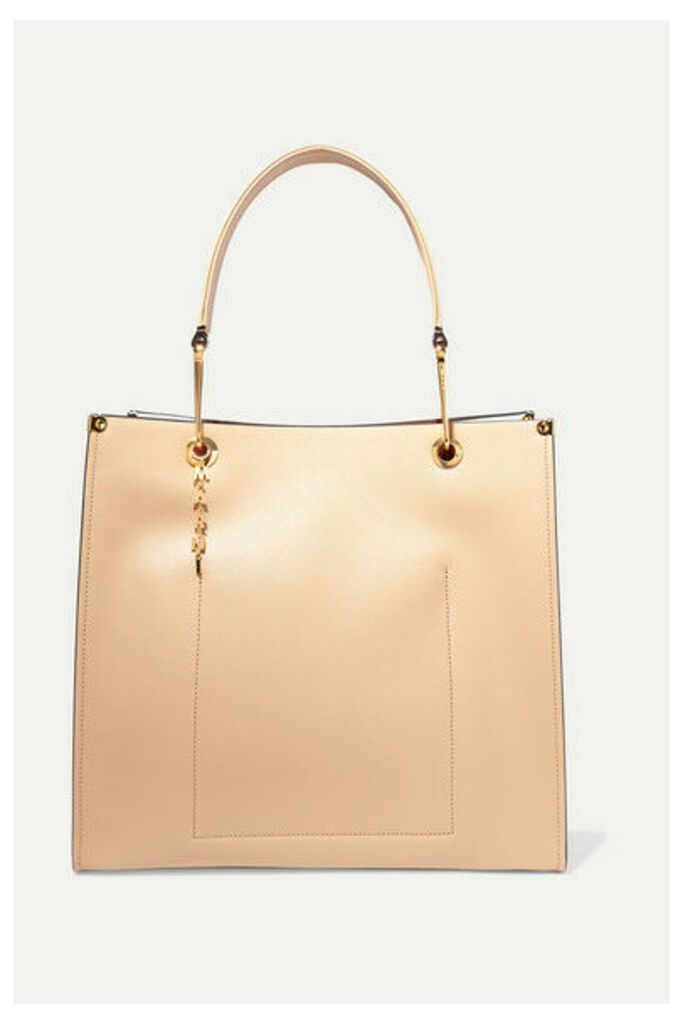 Marni - Large Two-tone Textured-leather Tote - Beige