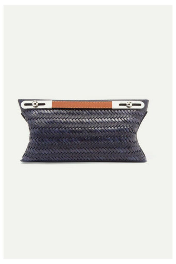 Loewe - Missy Small Woven Textured-leather Shoulder Bag - Navy