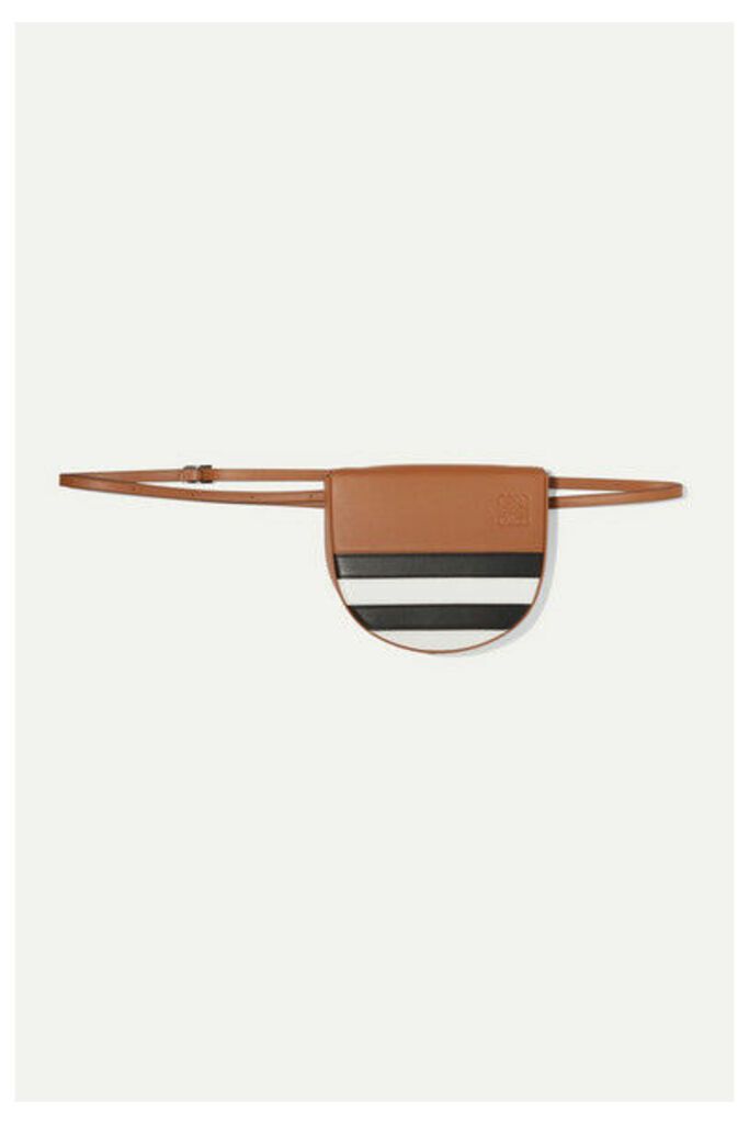 Loewe - Heel Mini Striped Leather Belt Bag - Tan