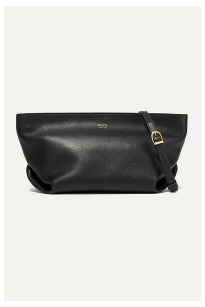 Khaite - Envelope Pleat Leather Shoulder Bag - Black