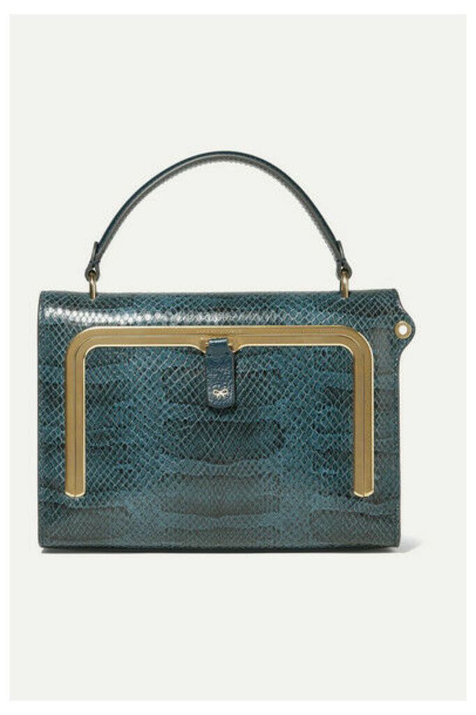 Anya Hindmarch - Postbox Small Snake-effect Leather Tote - Storm blue
