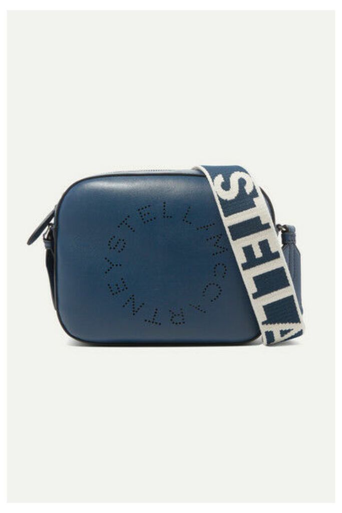 Stella McCartney - Logo-perforated Vegetarian Leather Camera Bag - Blue