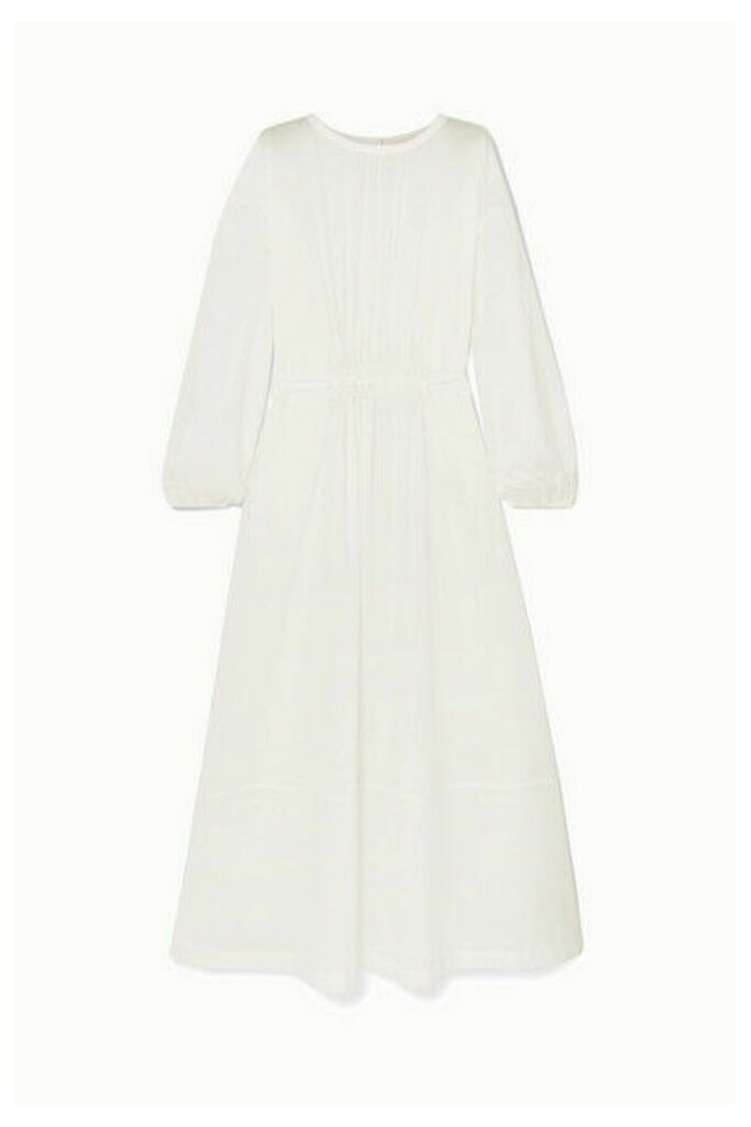 Matteau - Smocked Cotton-piqué Maxi Dress - White