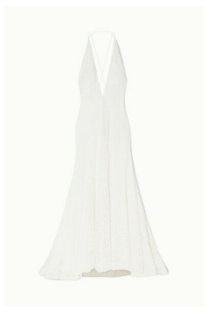 Michael Lo Sordo - Alexandra Silk Guipure Lace Gown - Ivory