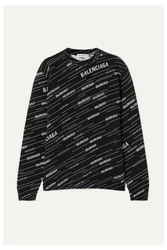 Balenciaga - Intarsia Wool-blend Sweater - Black
