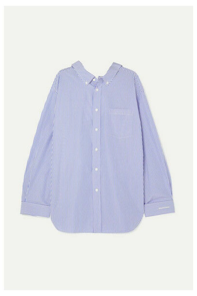 Balenciaga - Swing Striped Cotton-poplin Shirt - Blue