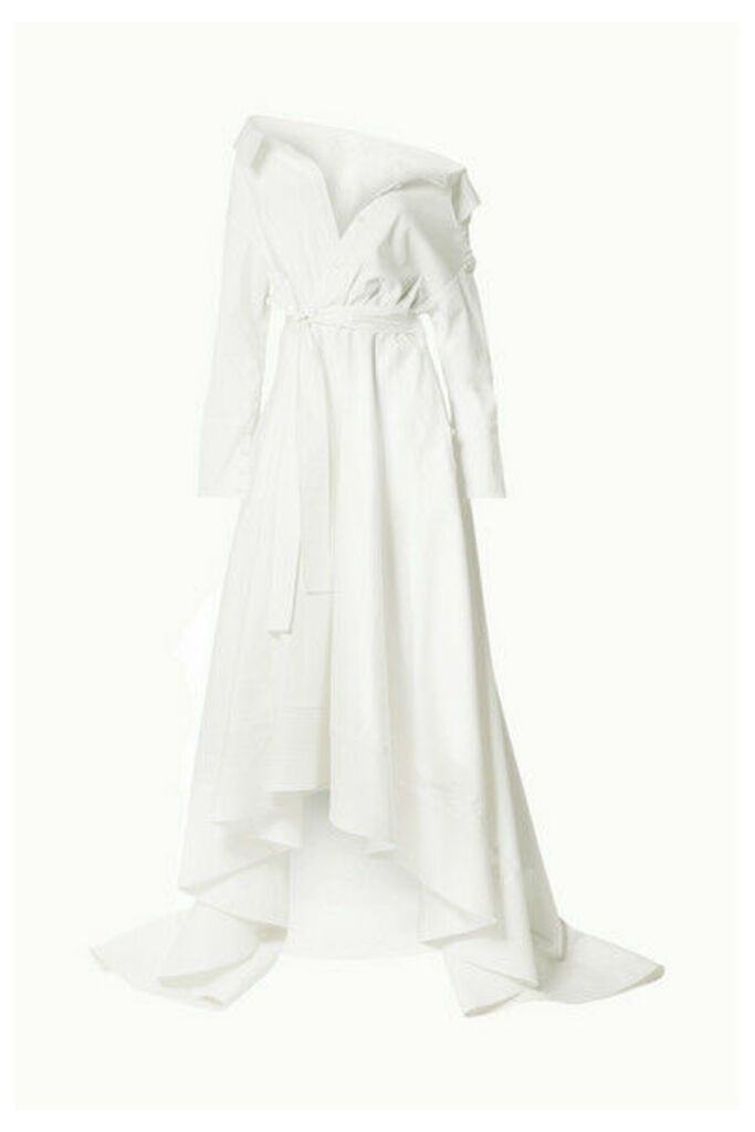 Danielle Frankel - Lou Off-the-shoulder Cotton-blend Poplin Gown - Ivory