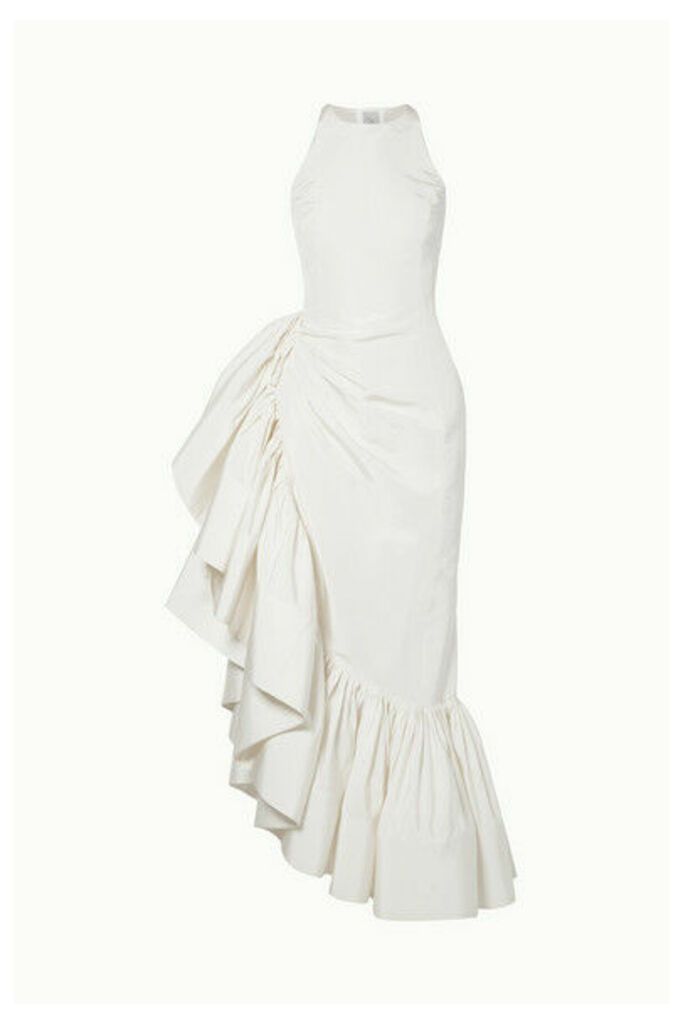 Rosie Assoulin - Whoopsy Daisy Asymmetric Ruffled Silk-charmeuse Gown - White
