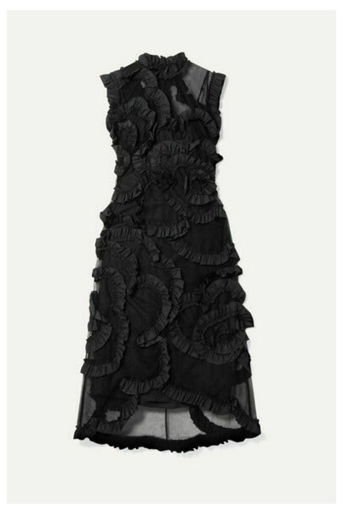 Moncler Genius - + 4 Simone Rocha Ruffled Shell-trimmed Tulle Dress - Black