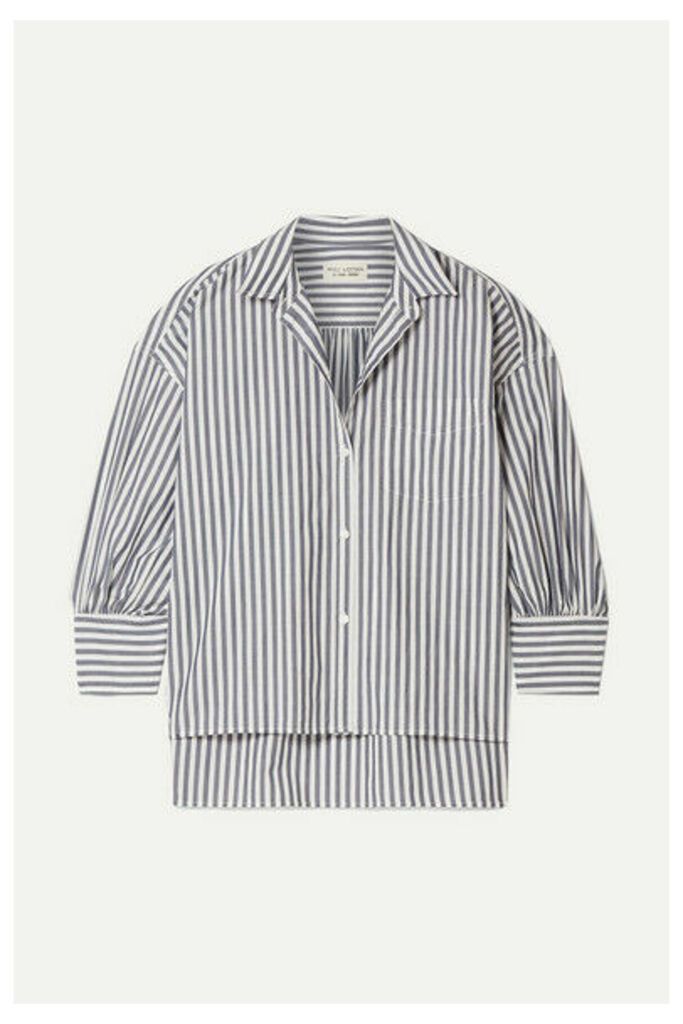 Nili Lotan - Lonnie Striped Cotton-poplin Shirt - Navy