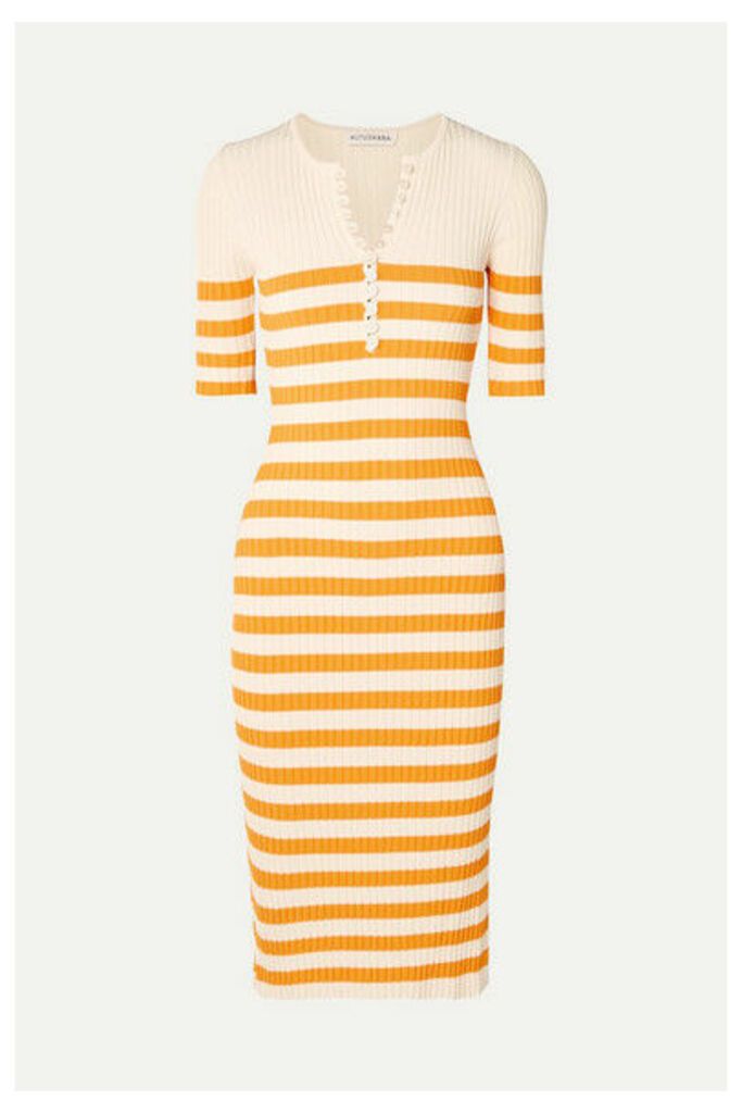 Altuzarra - Sunday Striped Ribbed Stretch-knit Midi Dress - Yellow