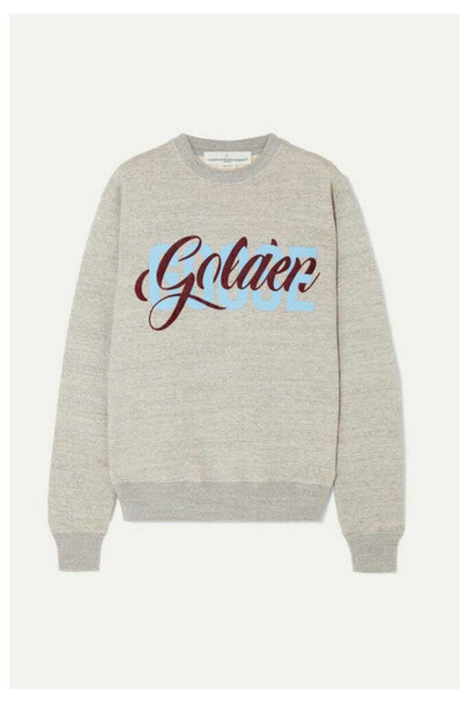 Golden Goose - Printed Flocked Cotton-jersey Sweatshirt - Gray