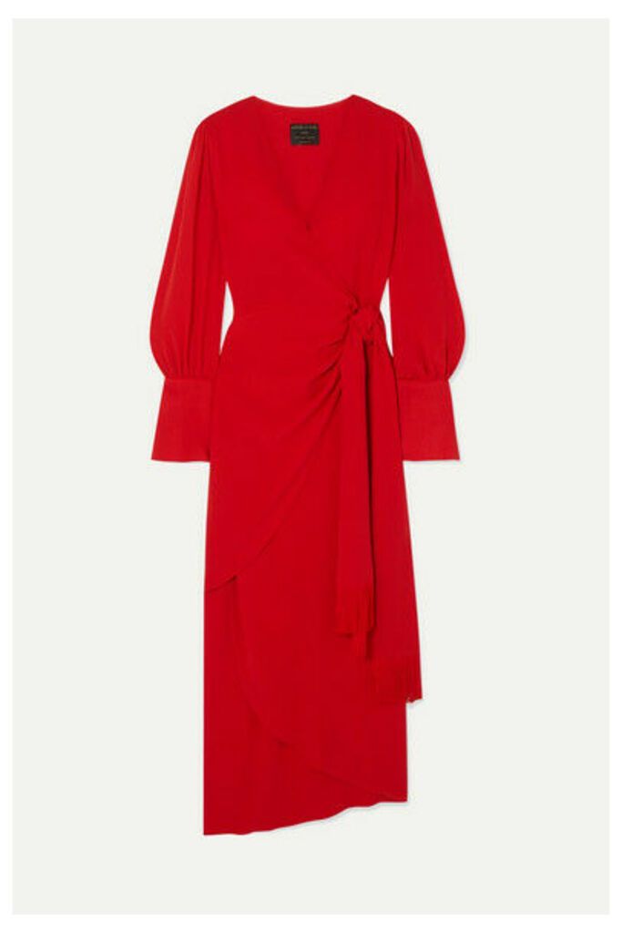 Mother of Pearl - + Net Sustain Velda Fringed Lyocell Wrap Dress - Red